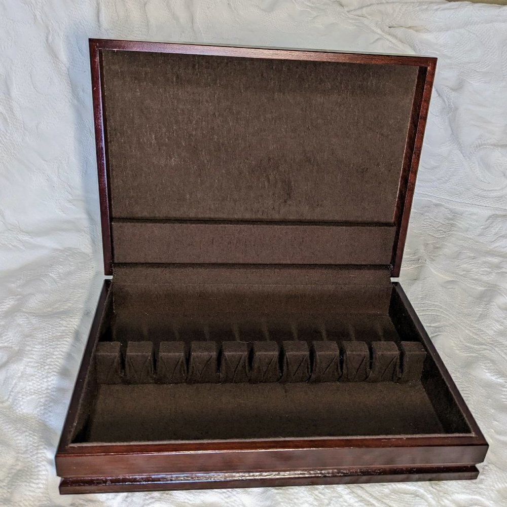 Powell Vintage Wooden Silverware/Flatware Storage Chest Box